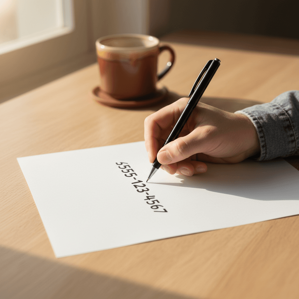 Contact information like name and phone number for cash offer